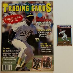 Rickey Henderson Topps All Star Card & Premier Issue Magazine